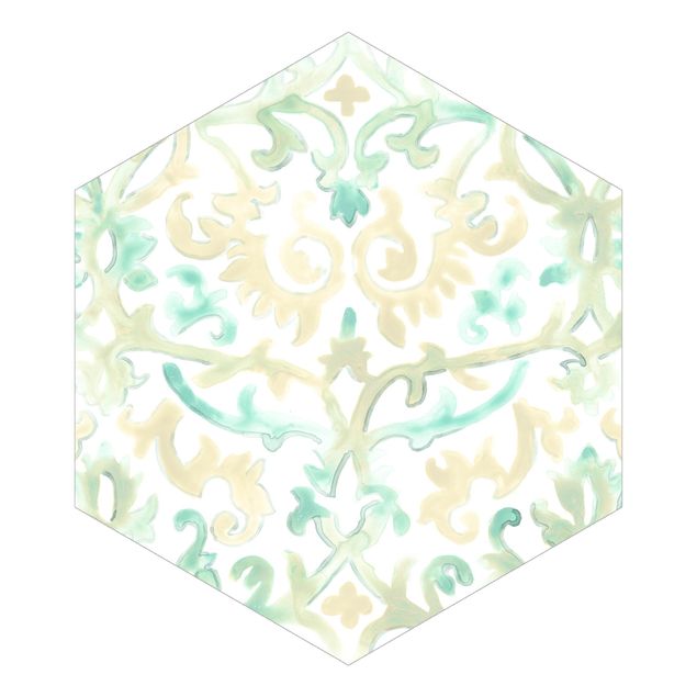Hexagon Behang Bohemian Watercolour Ornament