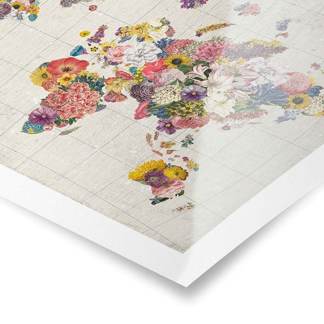 Poster - Botanical world map