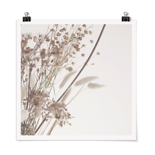 Posters Bouquet Of Ornamental Grass And Flowers