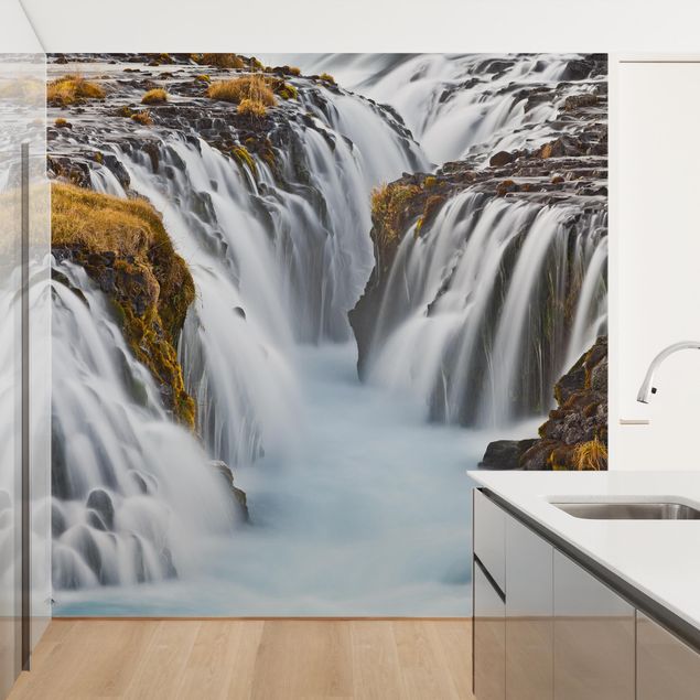 Fotobehang Brúarfoss Waterfall In Iceland