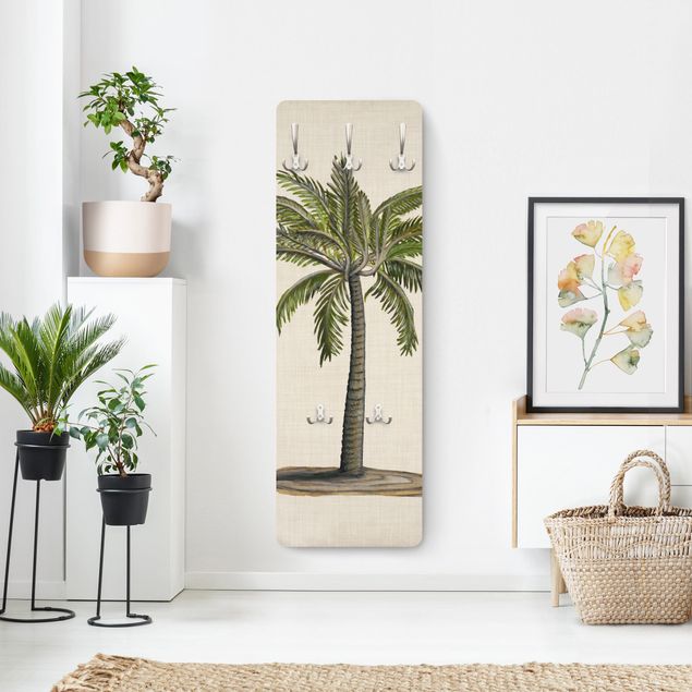 Wandkapstokken houten paneel British Palms I
