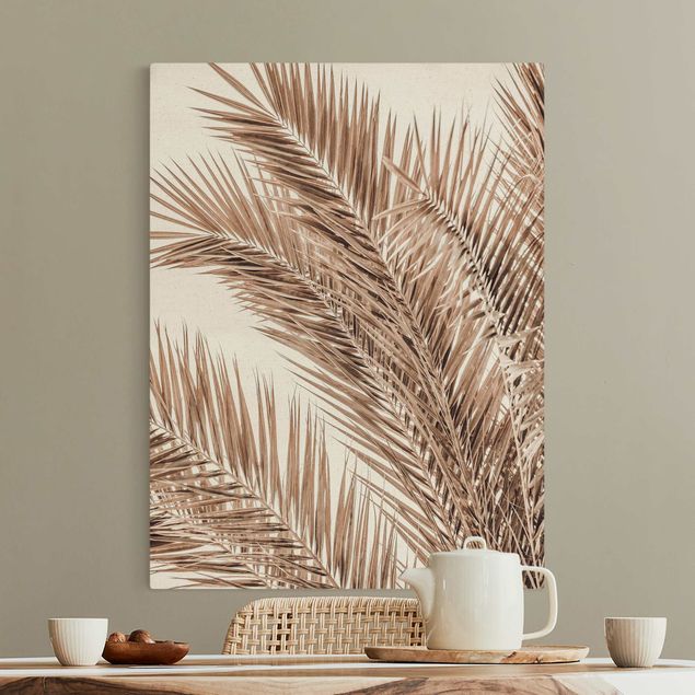 Canvas schilderijen - Goud Bronze Coloured Palm Fronds