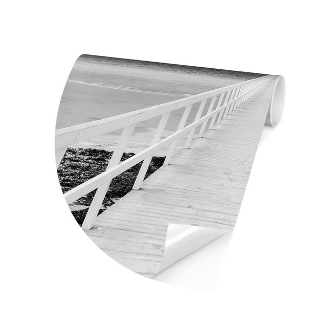 Behangcirkel Bridge In Sweden Black And White