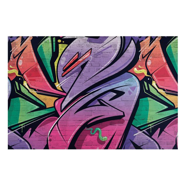 Magneetborden - Colourful Graffiti Brick Wall
