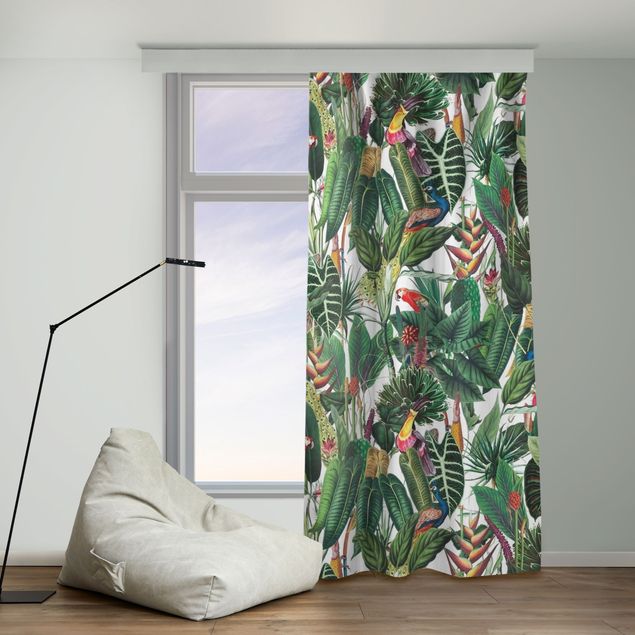 modern gordijn Colourful Tropical Rainforest Pattern