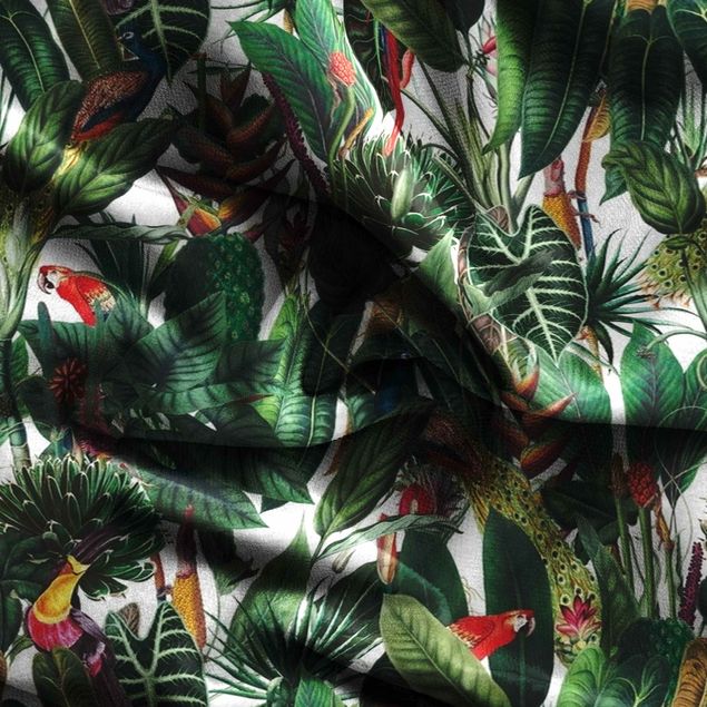 Gordijnen bos Colourful Tropical Rainforest Pattern