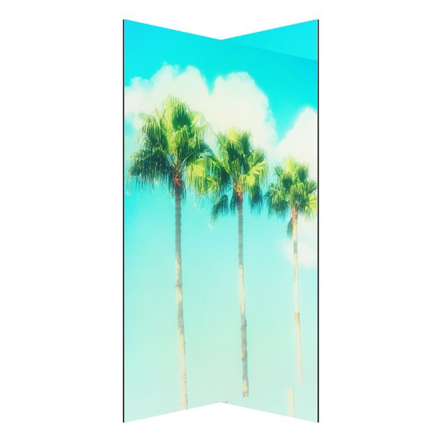 Aluminium Dibond schilderijen Palm Trees Against Blue Sky