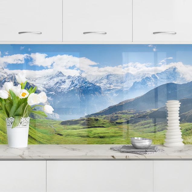 Achterwand voor keuken steden en skylines Swiss Alpine Panorama