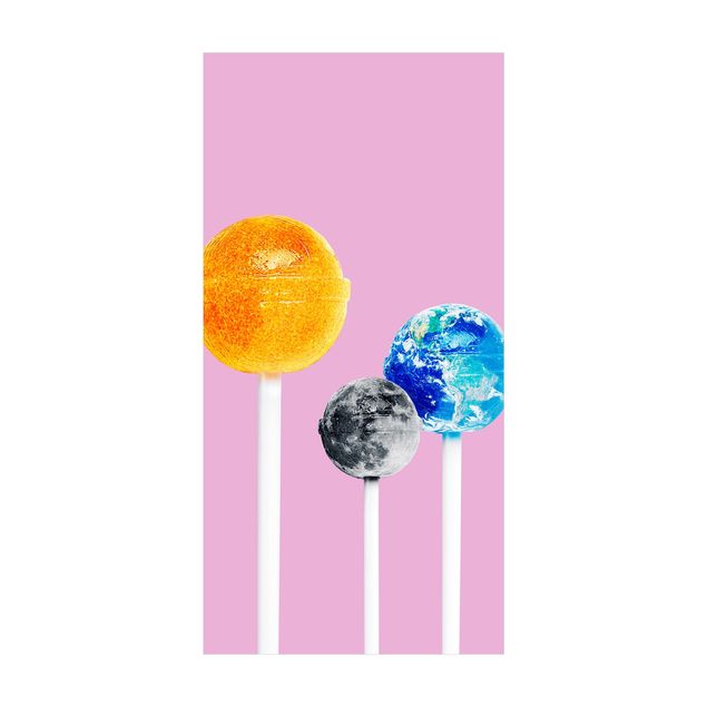 fuchsia vloerkleed Lollipops With Planets