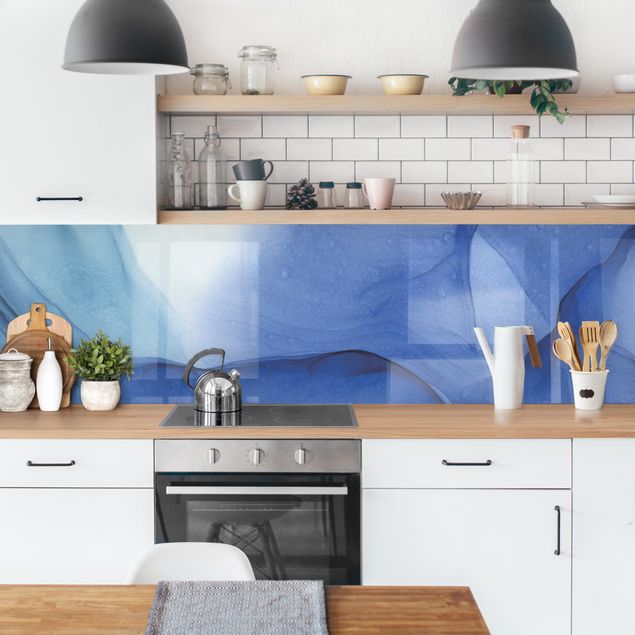 Küchenrückwand - Meliertes Tintenblau