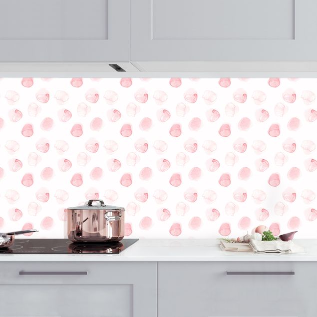 Achterwand voor keuken patroon Watercolour Dots Rosa