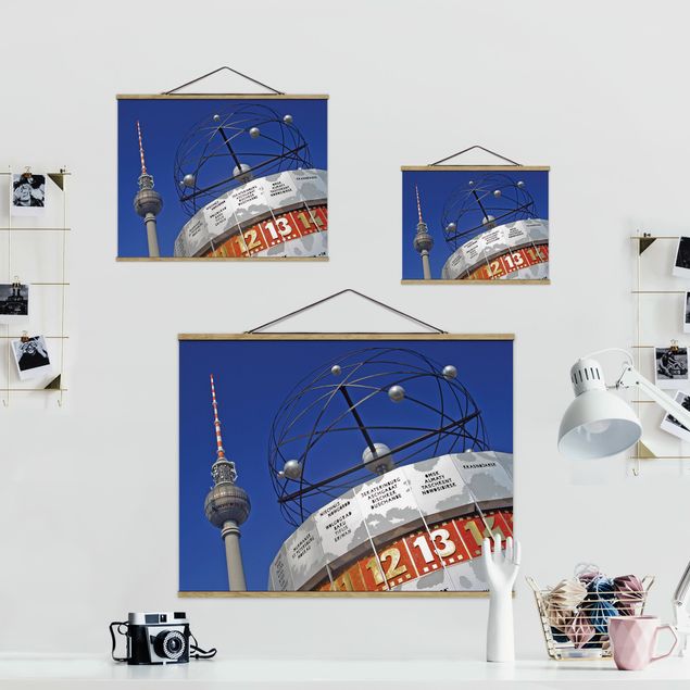 Stoffen schilderij met posterlijst Berlin Alexanderplatz