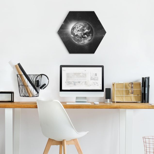 Hexagons Aluminium Dibond schilderijen Space II