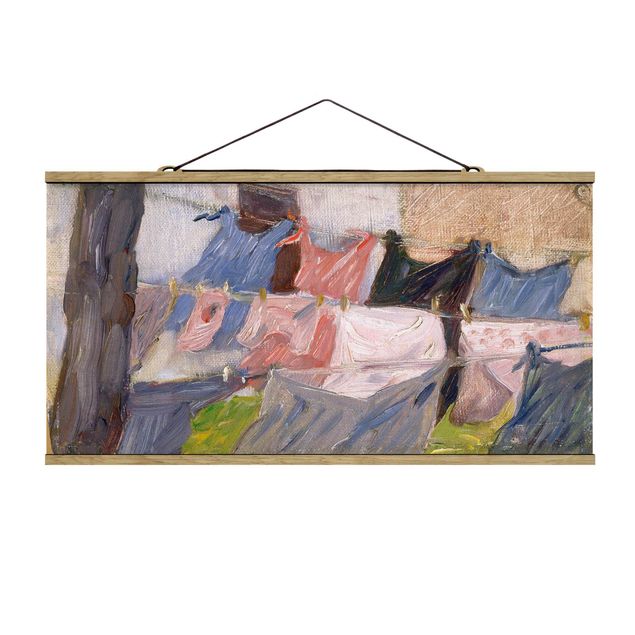Stoffen schilderij met posterlijst Franz Marc - Laundry Fluttering In The Wind