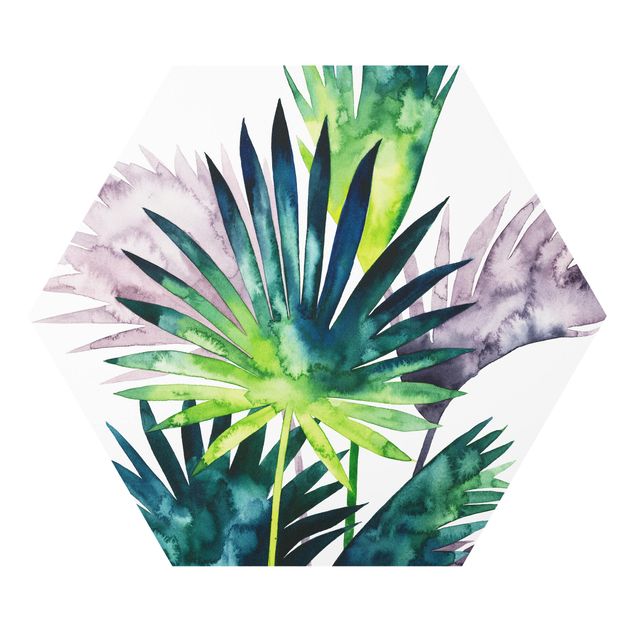Hexagons Forex schilderijen Exotic Foliage - Fan Palm