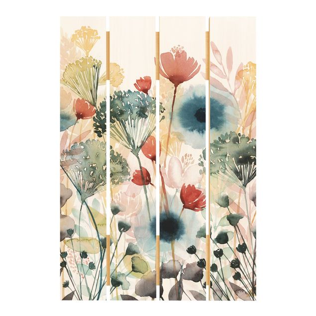 Houten schilderijen op plank Wild Flowers In Summer I