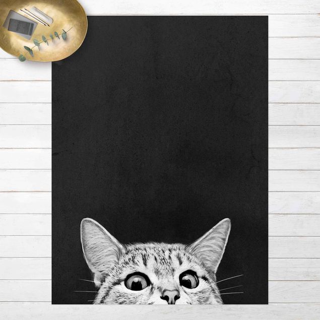 balkon tapijt Illustration Cat Black And White Drawing