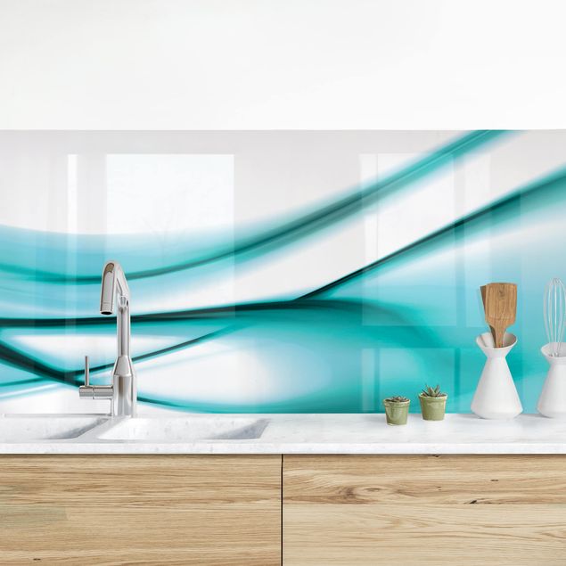 Achterwand voor keuken abstract Turquoise Design