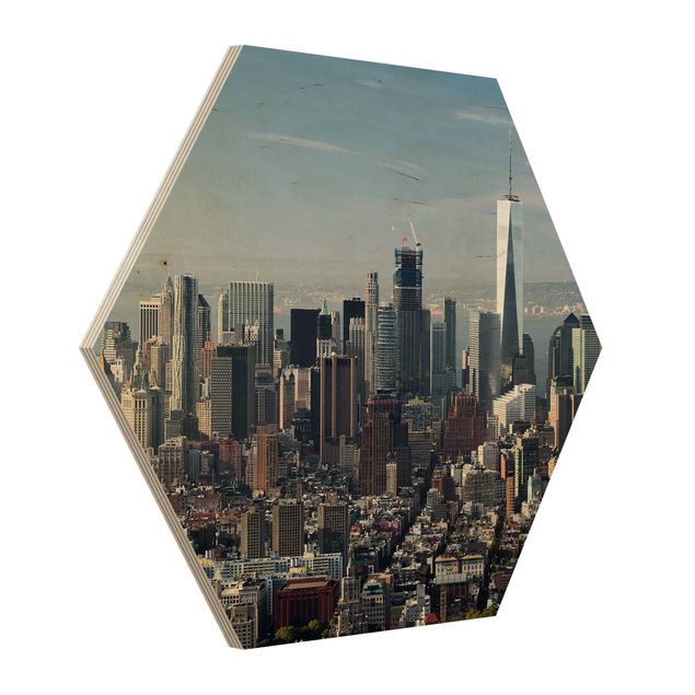 Hexagons houten schilderijen View From Empire State Building