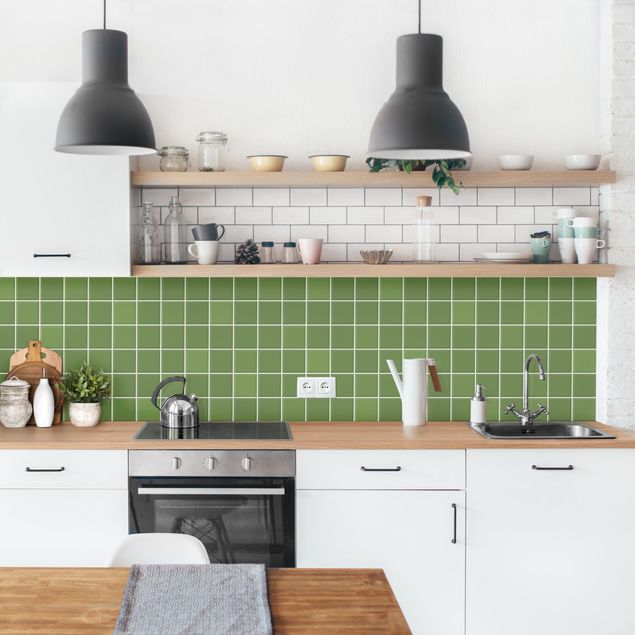 Achterwand voor keuken eenkleurig Mosaic Tiles - Green