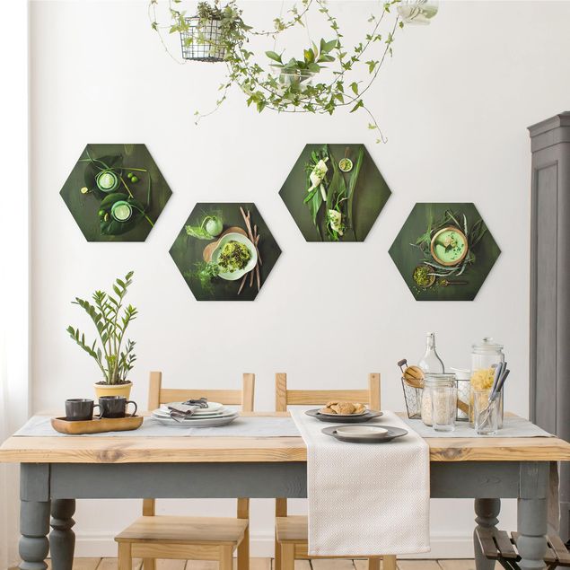 Hexagons Forex schilderijen - 4-delig Italian specialties