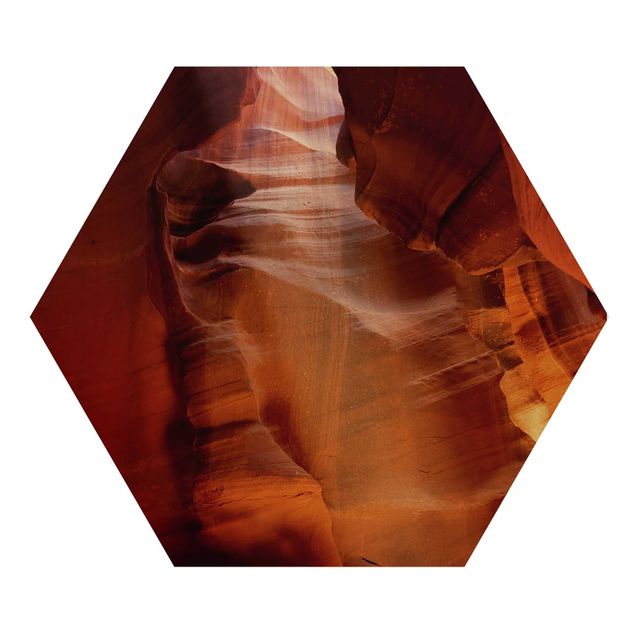 Hexagons houten schilderijen Light Beam In Antelope Canyon