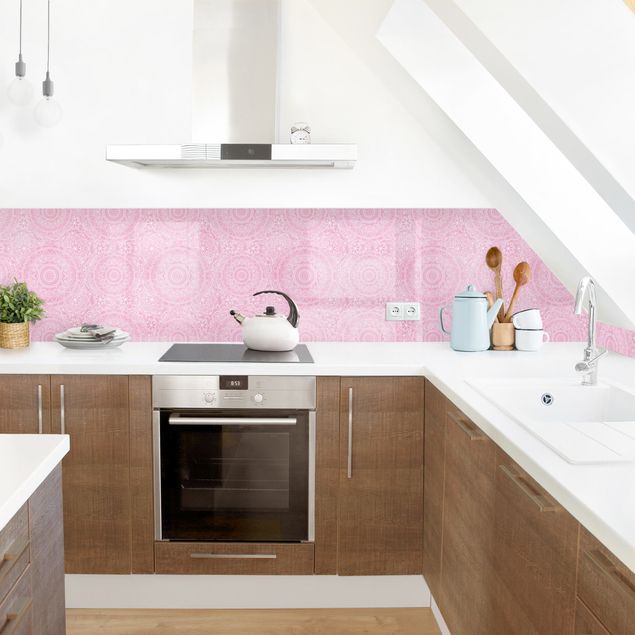 Achterwand in keuken Pattern Mandala Light Pink