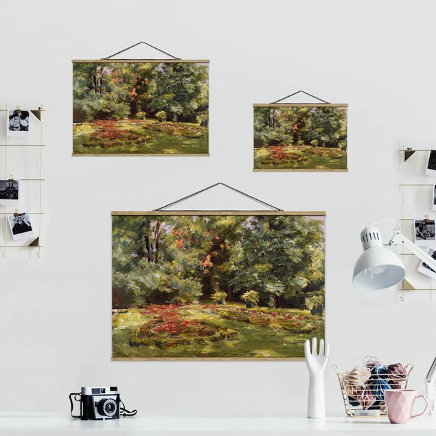 Stoffen schilderij met posterlijst Max Liebermann - Flower Terrace Wannseegarten