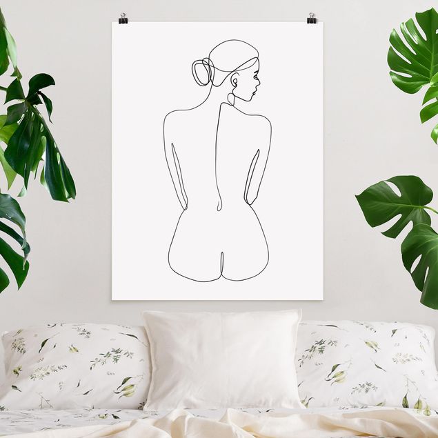 Posters Line Art Nudes Back Black And White