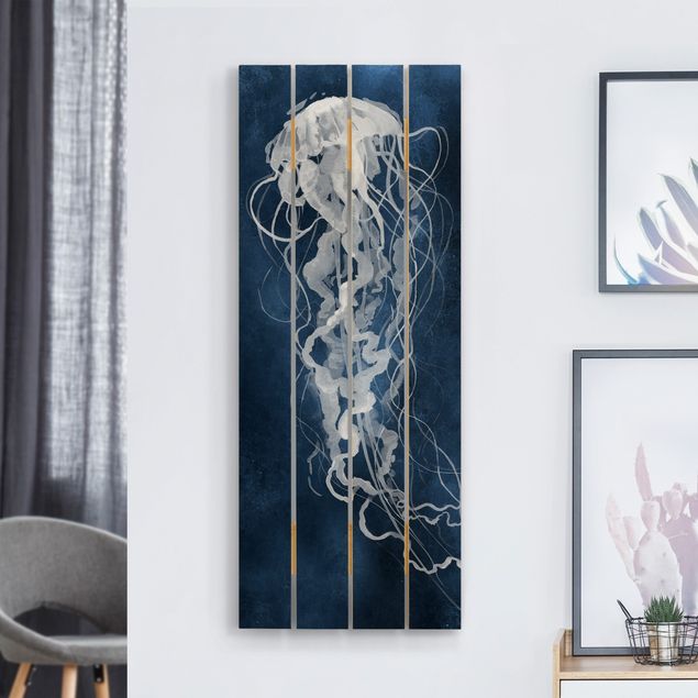 Houten schilderijen op plank Jellyfish Dance I