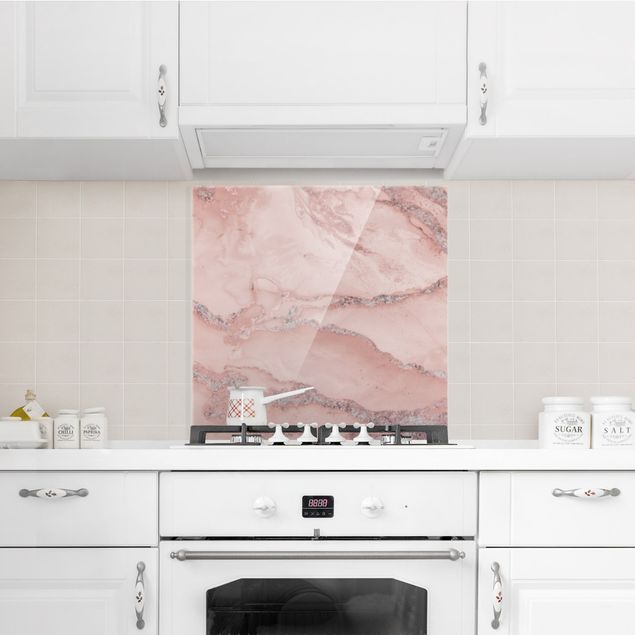 Spatscherm keuken Colour Experiments Marble Light Pink And Glitter