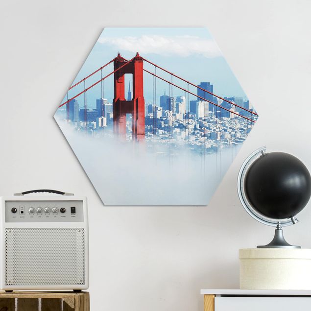 Hexagons Aluminium Dibond schilderijen Good Morning San Francisco!