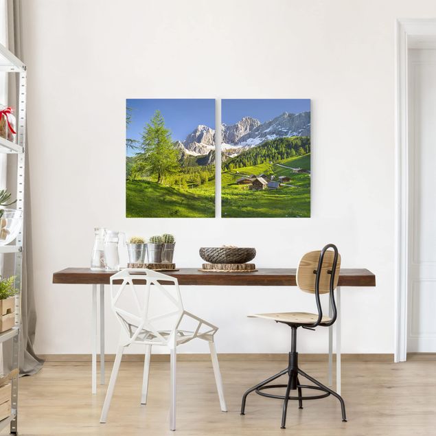 Canvas schilderijen - 2-delig  Styria Alpine Meadow