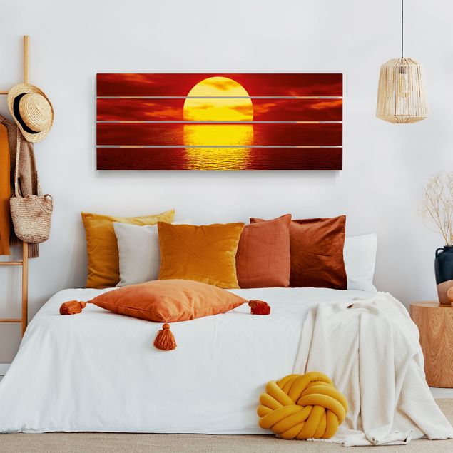 Houten schilderijen op plank Fantastic Sunset