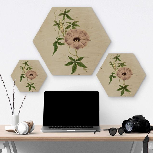 Hexagons houten schilderijen Floral Jewelry IV