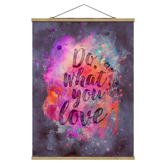 Stoffen schilderij met posterlijst Colourful Explosion Do What You Love