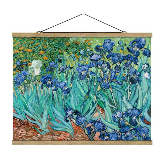 Stoffen schilderij met posterlijst Vincent Van Gogh - Iris