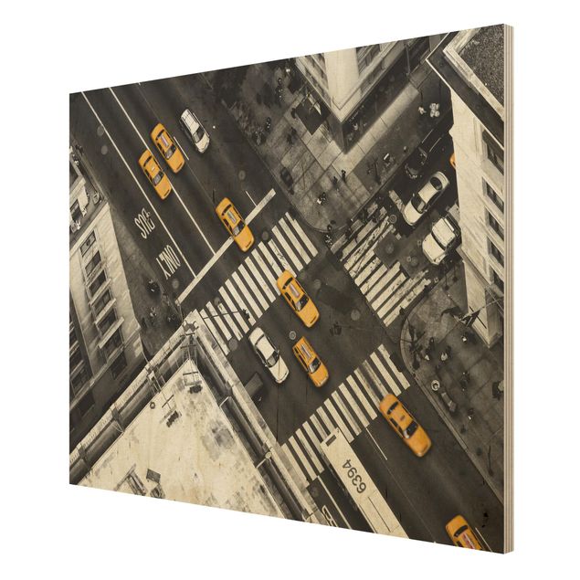 Houten schilderijen New York City Cabs