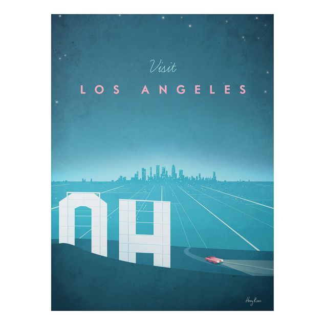 Aluminium Dibond schilderijen Travel Poster - Los Angeles