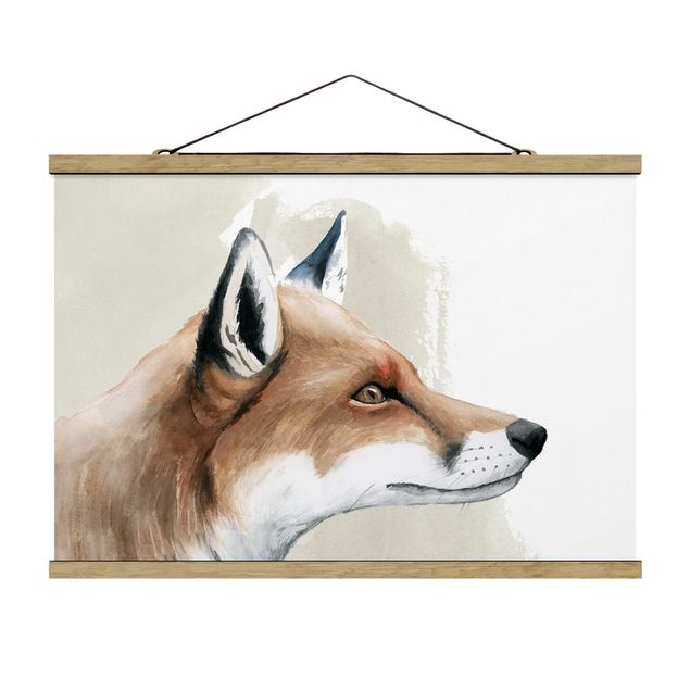 Stoffen schilderij met posterlijst Forest Friends - Fox