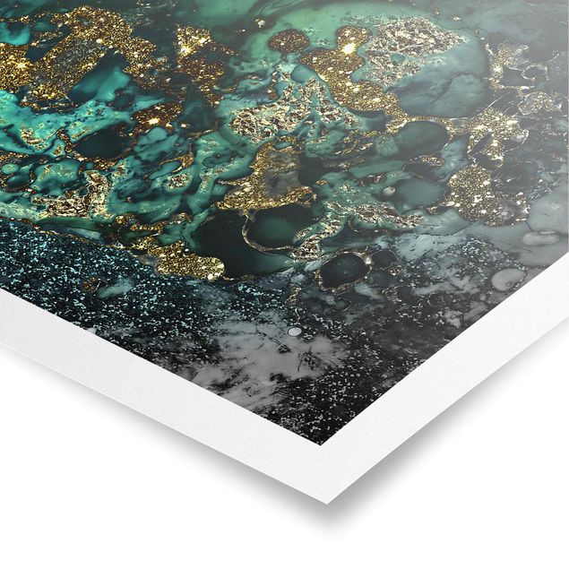 Posters Golden Sea Islands Abstract