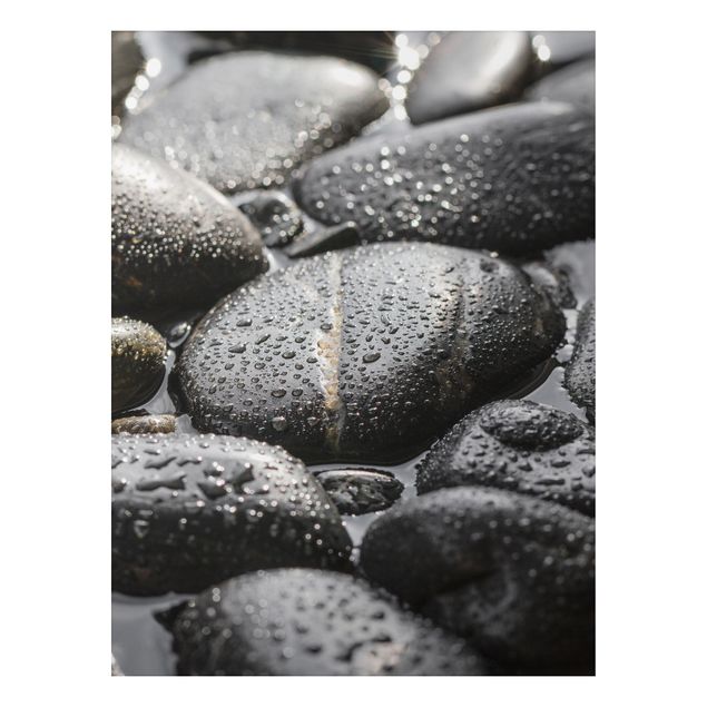 Aluminium Dibond schilderijen Black Stones In Water