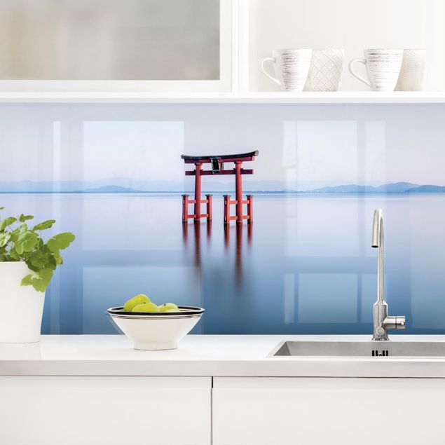 Achterwand voor keuken steden en skylines Torii In Water