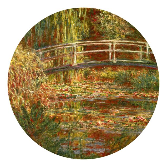Behangcirkel Claude Monet - Waterlily Pond And Japanese Bridge (Harmony In Pink)