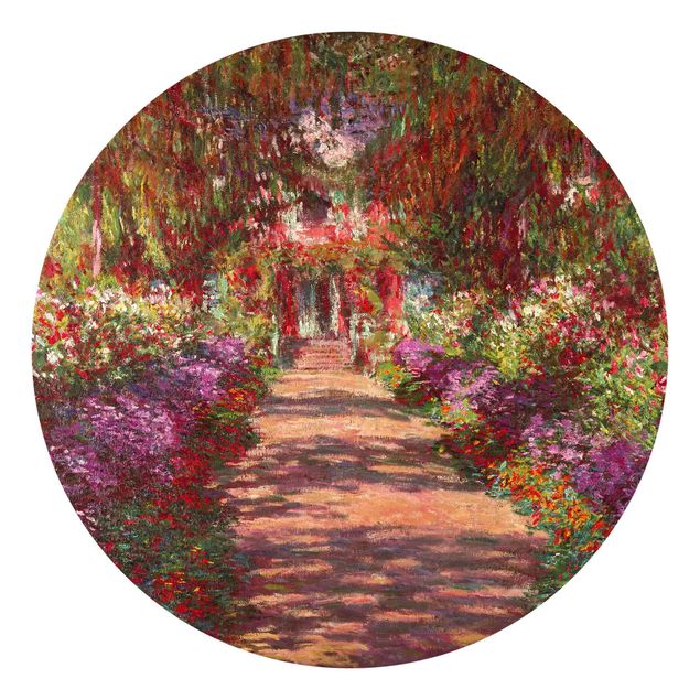 Behangcirkel Claude Monet - Pathway In Monet's Garden At Giverny