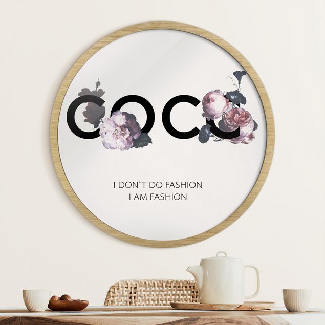 Runde Bilder mit Rahmen COCO - I don´t do fashion Rosen