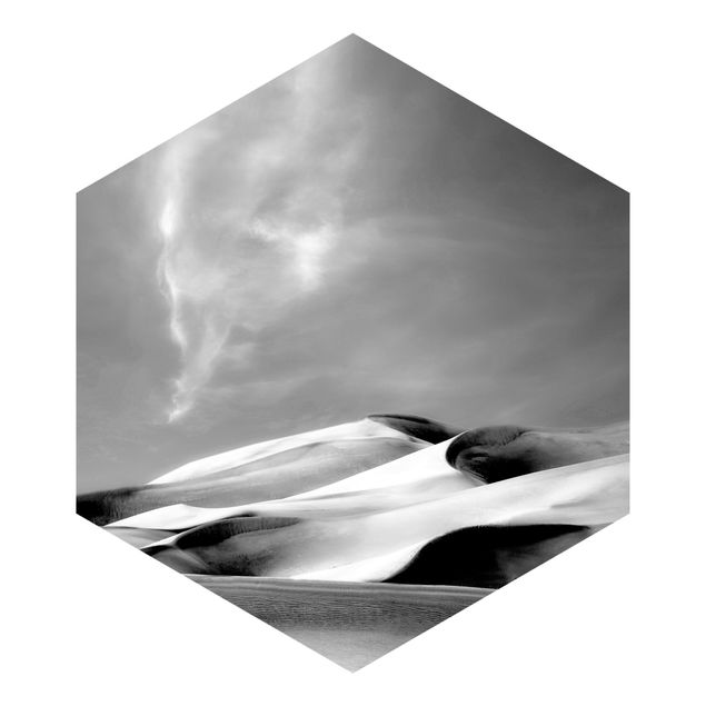 Hexagon Behang Colorado Dunes Black And White