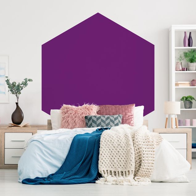 Hexagon Behang Colour Purple