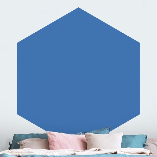 Hexagon Behang Colour Royal Blue