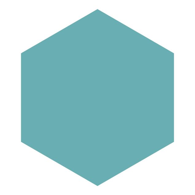 Hexagon Behang Colour Turquoise